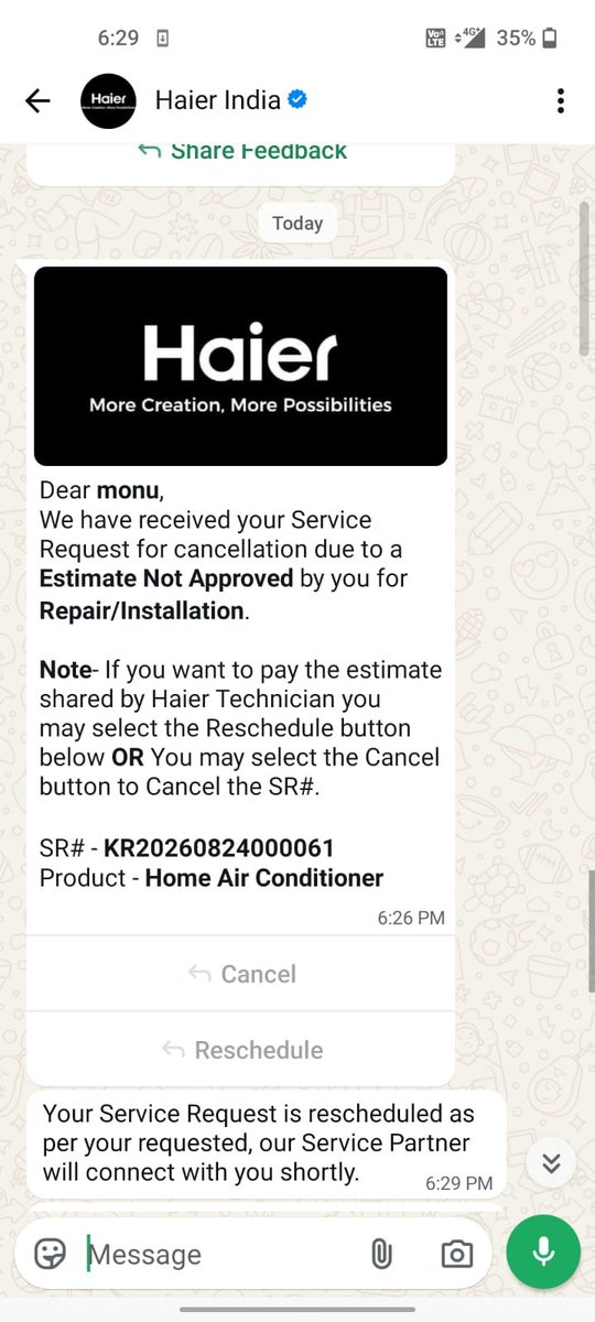 SkJitender's tweet photo. haier ki service very bad 
haier ka product koi bhi na le service ke liye koi nahi sunta 
@IndiaHaier https://t.co/IdLvjqGsDh