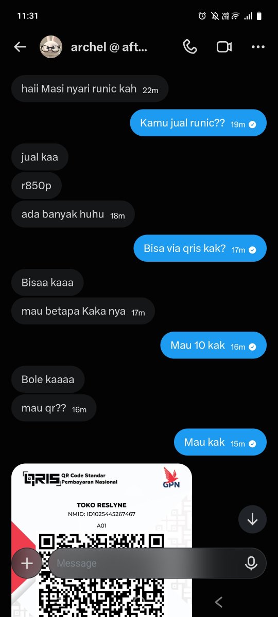 resrolve's tweet photo. Want to spill penipu fish it 
Ini qrisnya
Nyebelin banget giliran nawarin produk aja banyak dan aktif bngt, giliran udah send uang langsung ngilang
Dasar penipu gak guna @archelvmii https://t.co/ovB1qnpvO8