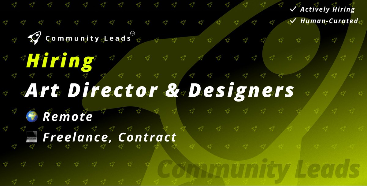 cleadscommunity's tweet photo. Hiring Art Director, Creative Director &amp; Design Roles (Remote)

👤 Art Director (Remote, Contract) – $46–51/hr
👤 Creative Director (Remote, Contract) – $65–70/hr
👤 Freelance Packaging Designer (Remote, Contract) – $40–45/hr
...👇 https://t.co/tPeRkaUjul