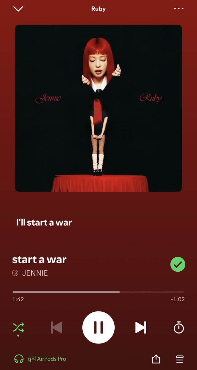 tjruby_'s tweet photo. ฟัง heaven ต่อด้วย start a war ใครเข้าใจก็เข้าใจเลย https://t.co/OBMSBeOuH4