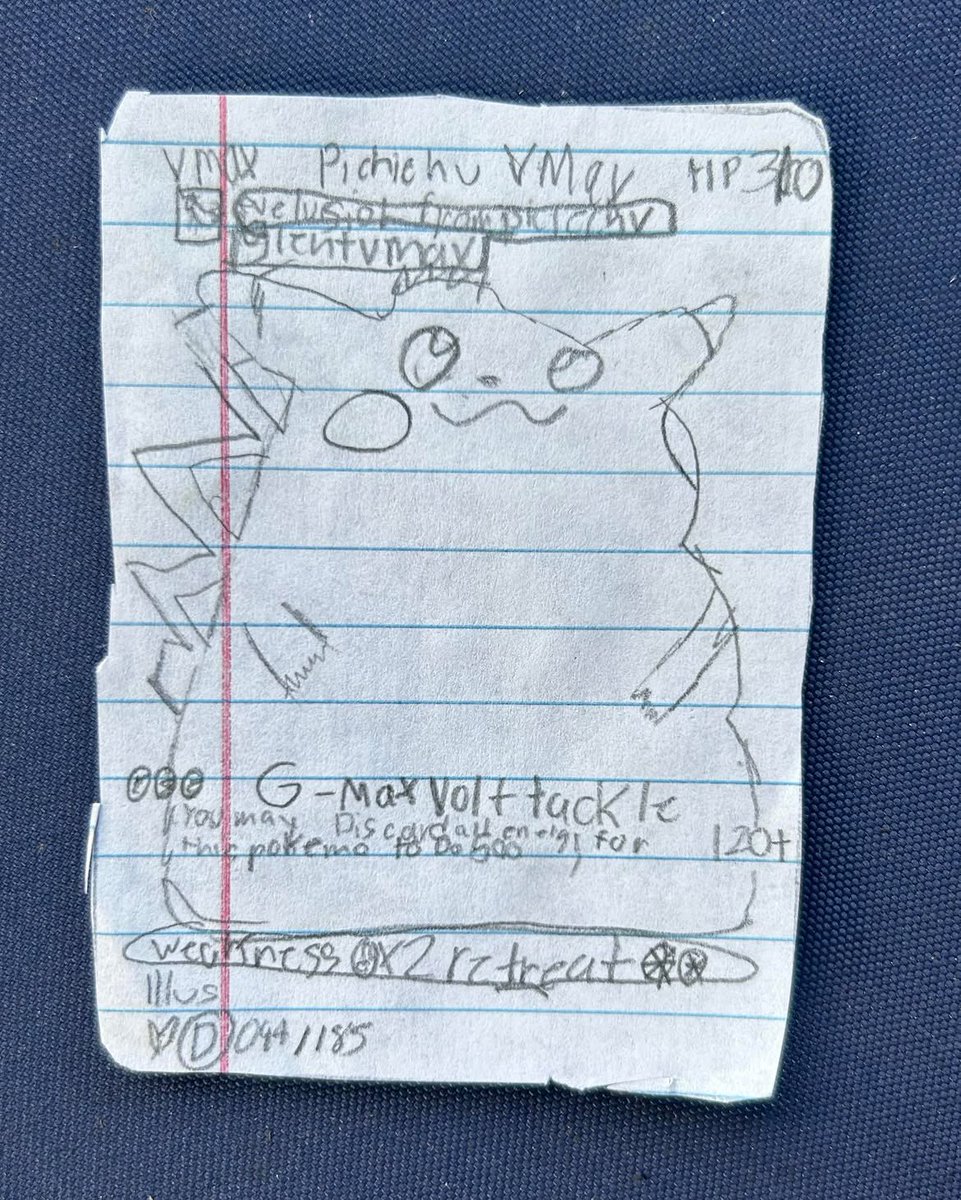 Complex's tweet photo. A dad shared the handmade Pokémon pack his son surprised him with, complete with Energy cards, Charizard GX, Mew ex, Pikachu VMAX and more. 

He now plans to get the cards slabbed so he can eventually give them back to his son. A forever hold in every sense.

[📸: via / Reddit Sure-Bread623]