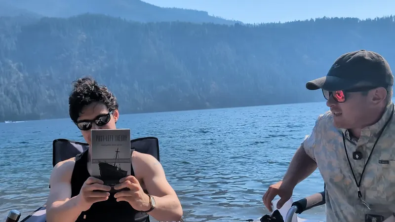 NickMGallo's tweet photo. Great ideas on Post-Left theory by Theory Underground (@theoryundrgrnd) and Tony Chamas (@1DimeOfficial)—the subject of their forthcoming book which we got an advance copy of at TUCON.

Hearing this first hand with the group at the beautiful lake Pond Ereille in Northern Idaho. Some ideas discussed:

➤ Woke is not dead, despite people on Left distancing themselves from it.

The evolution of woke discourse. Wokeness still in DSA/NDP platforms (“point of privilege” for minority speakers to cut in line, border abolition, etc.)

“No war but the culture war” → culture war cannot be laughed off/excused for class war as many on Left would like to do.

Zeitgeist is raging on: Jason Ardey plagiarism scandal, women supporting Lindsey Clancy murders, WNBA bringing on trans players.

➤ Post-left is a frontier—a horizon of possibilities—not an ideology.

Post-Left theory asks why modern Left went crazy.
Why does Post-left theory go beyond Anarchism, Marxism, and Vibes? What possibilities are open on the new frontier? The book addresses these questions.

Post-left theory refuses to identify with a historical or ideal Left (it critiques the actually existing Left).
One critique is that the Ideal Left’s revolutionary subject—the proletariat—no longer exists (for many reasons, which their book goes in to).

➤ Post-Left theory is a theory of vibes. (Dave)

But not just “feeling things out” with no theoretical grounding, as many Leftists do today.

The theory provides an analysis of “vibes” that takes its bearing from Heidegger’s analysis of attunement or state of mind (Befindlichkeit).

It is a theory that looks beyond our ideologies and intuitions. There we find fundamental dispositions (eg, conservatives have different disposition than progressives, prior to any surface ideology). It is on the basis of these dispositions that modern society has segregated us today.

➤ Just one of the many talks and activities at TUCON this weekend.

Others included: tours of McKerracher family farm (built from scratch), days out at the lake with the group, late nights discussing Heidegger and other philosophers, and the release of Canon TCG—a new card game TU created which features great thinkers throughout history and your quest to build and read a canon of their books.

Card game was a big hit this afternoon. Could have a big impact on canon literacy in our culture, especially homeschooling and alternative education movement IMO.

Excellent event so far! I will be covering in much more detail in the coming weeks. Follow @ThePiraeus for more updates.