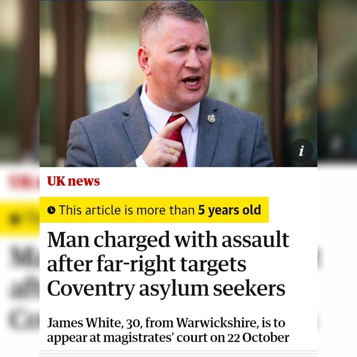 TheRealJamieKay's tweet photo. James White protested against asylum seekers, wore an offensive Hillsborough shirt and wrapped himself in the flag. Now he’s been jailed for 24 years for rape and a campaign of abuse against a woman. Perhaps the threat to women wasn’t where he kept pointing. https://t.co/FjQ1h7iuhy