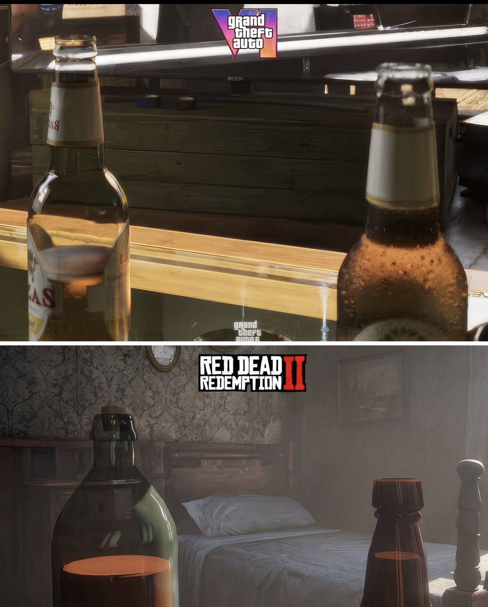 GtaVITimes's tweet photo. The drink bottle physics in GTA 6 are absolutely NEXT LEVEL compared to RDR 2👀 https://t.co/uHAkytJjOb