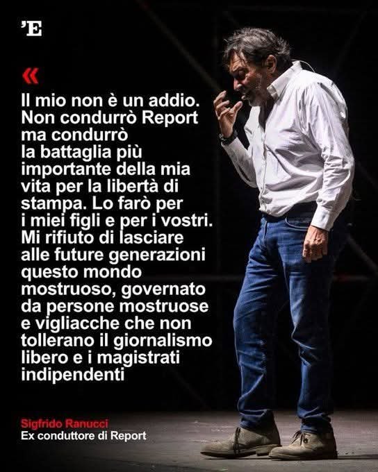 itsmeback_'s tweet photo. Martin Luther Ranuccio,
IL GOBBO MALEFICO E' FUORI DI TESTA.

#Ranucci #report #RAI #lavitola

Dopo il candido applauso alla riunione dell’Anm si sente onnipotente e intoccabile,
[LUI E' LUI E NOI NON SIAMO UN CAZZO]
Ormai si crede l’Eletto dall’Altissimo, il che è preoccupante! 😳
Il tronfio Ranucci credeva di essere intoccabile, al punto di poter tranquillamente molestare colleghe, fare dichiarazioni inopportune e confezionare false inchieste contro la destra. Ora è stato cacciato e sono stati nominati i successori, che lui ha già qualificato come inadeguati. Lui si permetteva di fare inchieste a senso unico contro la dx, fondate su ridicoli teoremi, sospetti e illazioni privi di fondamento.
Si dilettava a dare notizie non verificate.😂
Ora che le sue torbide condotte hanno portato alla sua rimozione, Ranucci grida allo scandalo, fa la vittima, parla di  decisioni pretestuose e preannuncia azioni legali.
Si credeva un Dio intoccabile, ma non sapeva che lo era solo per quel codazzo di minus habentes di sinistra che ancora lo osanna e  crede (o finge di credere)alle sue frottole. Frequenti uno che va in Africa ad uccidere elefanti e non dovrebbero sospenderti dalla RAI? Esiste o no una cazzo di decenza da mantenere se sei l'immagine del Servizio Pubblico?  Combatti per i tuoi figli? Mi raccomando, spiegagli anche il patriarcato. Spiegagli come si prova a scoparsi le
stagiste, e soprattutto come si fanno le inchieste su innocenti facendoli passare per criminali.

Sei un povero idiota indegno @SigfridoRanucci

- Massimino Vitali