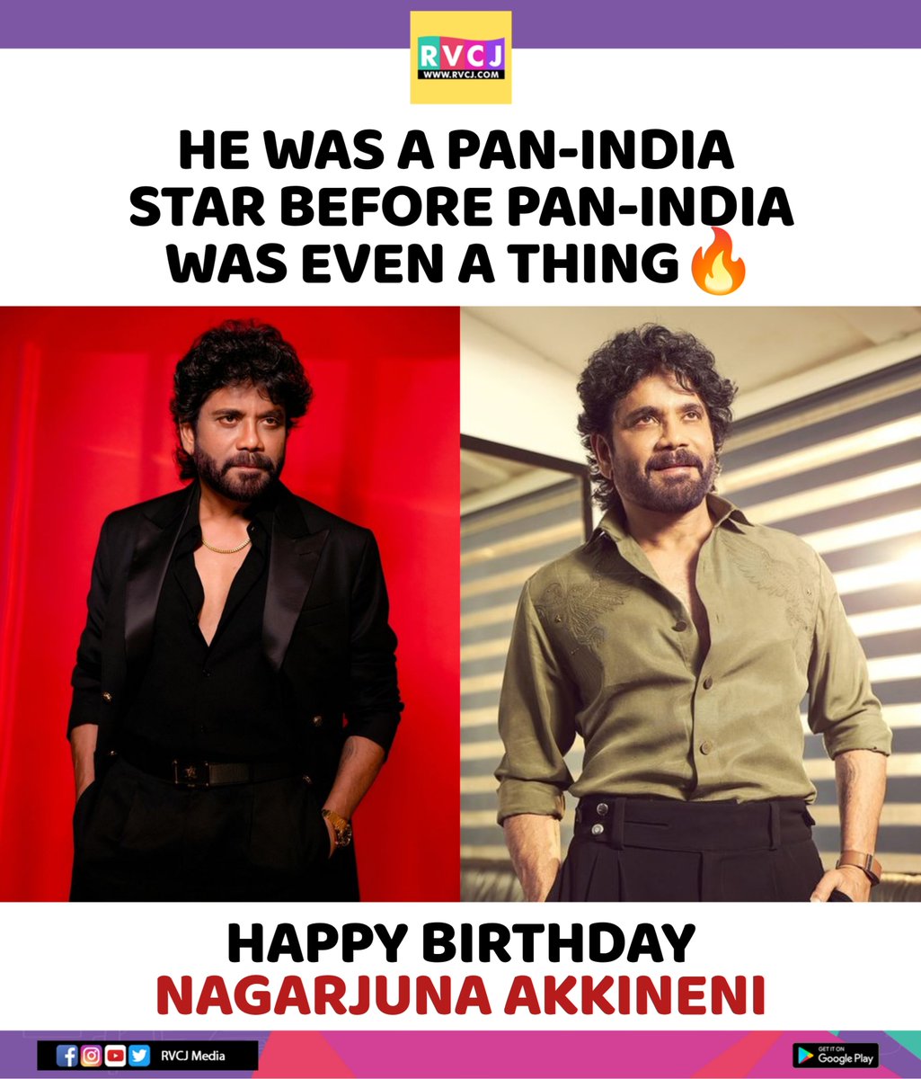 rvcjmovies's tweet photo. Happy Birthday Nagarjuna Akkineni 🔥

#nagarjunaakkineni #telugucinema #telugumovies #tollywood #tollywoodactors https://t.co/FvAJHgixuX