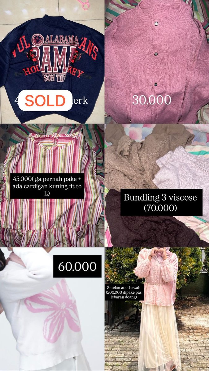 whcwoniee's tweet photo. #wts WANT TO SALE  

🌺viscose polos/gradasi 
🌺cardigan-sweater
🌺vest inner
🌺Tas 170k can offer

Detail condition by DM

🚚Pengiriman manual
📍Dom Bogor https://t.co/eLXWWYJjzl