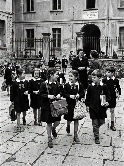 pierpi13's tweet photo. Il grembiule nero della scuola elementare di una volta era l'uniforme più democratica che esiste - quella tela nera che copriva i vestiti di tutti i bambini e li rendeva uguali indipendentemente da quello che c'era sotto, dal vestito buono del figlio del medico o dai pantaloni rattoppati del figlio del contadino.
Il grembiule nero con il colletto bianco - quello dei maschi - e il grembiule nero con il fiocco rosa o azzurro - quello delle femmine. Il nome scritto sull'etichetta cucita dentro. Il grembiule che la mamma lavava e stirava ogni settimana. I bottoni che si perdevano e si ricucivano.
L'odore del grembiule pulito del lunedì mattina. E quella foto di classe con tutti in grembiule nero allineati davanti all'obiettivo - una fila di bambini identici e tutti diversi insieme - che è la fotografia più democratica che la scuola italiana abbia mai prodotto.
Il grembiule diceva: qui siamo tutti uguali. Quella bugia bella che la scuola raccontava ogni giorno era anche il suo insegnamento più importante.
Post di Patrizia Benelli dalla pagina "Gruppo come eravamo" FB.