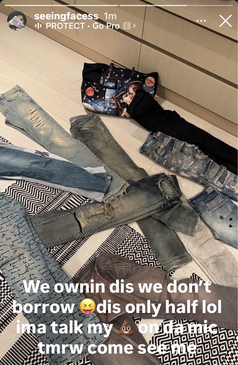 illprotectu's tweet photo. Protect shows of his jeans collection, worth over 10,000$ 👀🔥 https://t.co/EK86XDIOl2