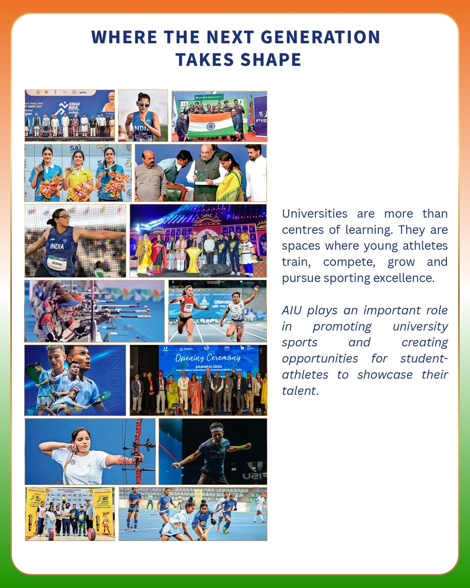 AIUIndia's tweet photo. On National Sports Day, observed on Major Dhyan Chand’s birth anniversary, we celebrate his legacy and the generations he continues to inspire.

AIU promotes university sports, helping young athletes and pursue excellence—from campus to wider sporting arenas.

@profvinaypathak https://t.co/qsrApAgkxM