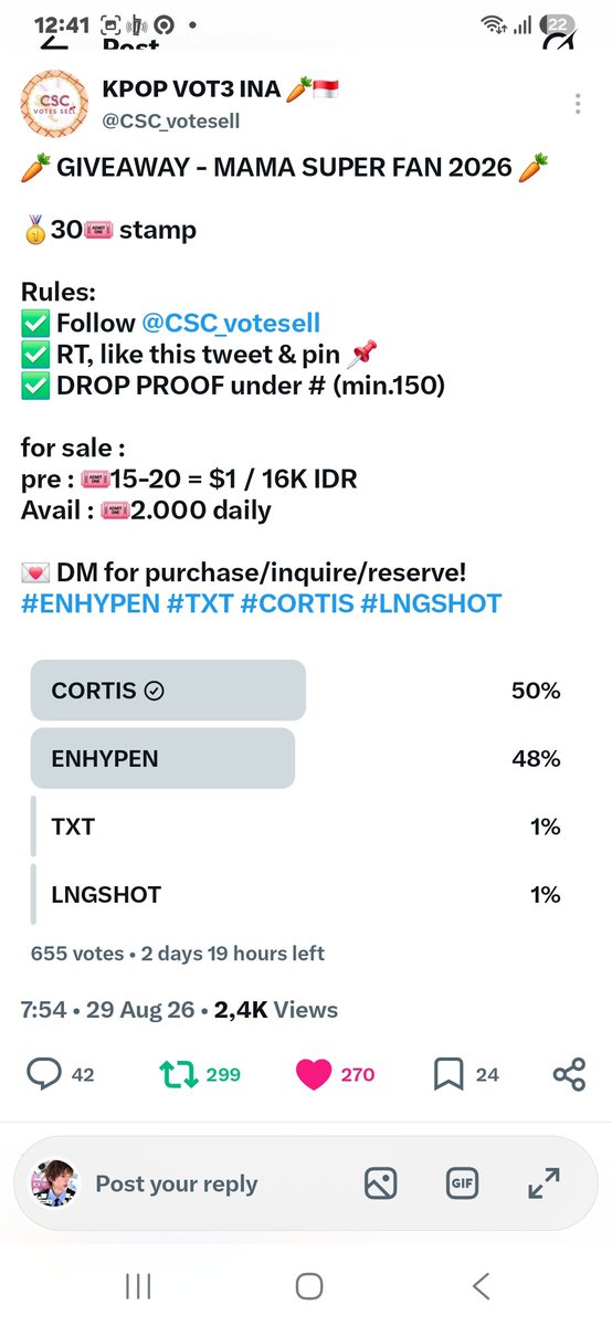 m____ail's tweet photo. @CSC_votesell for #CORTIS https://t.co/esXc2uMd7I