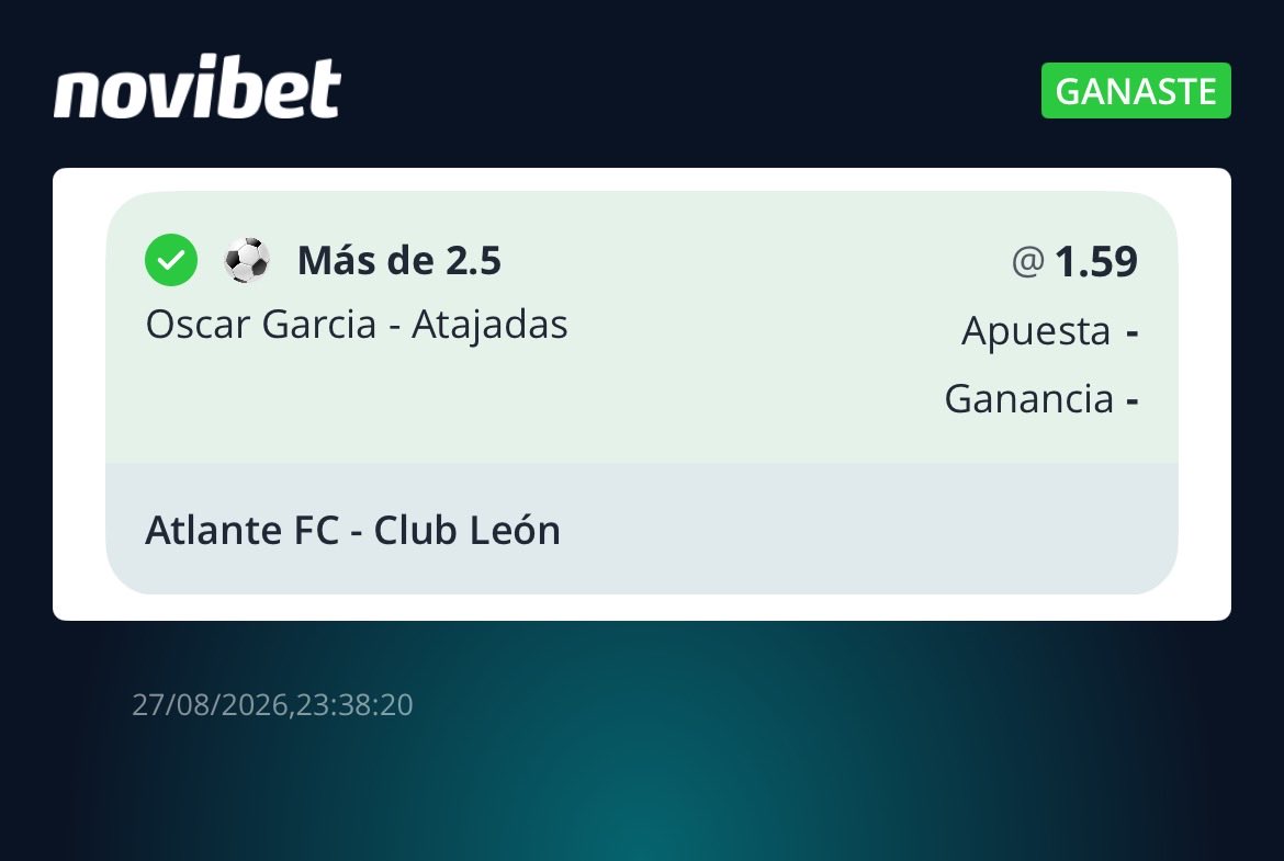 Mr_Handicap15's tweet photo. 📊 RESULTADOS (3/3) 📊

🧤 Atlante vs León | Port. León Over 2.5 Atajadas @ 1.59 🟢
🟨 Necaxa vs Cruz Azul | Under 4.5 Tarjetas @ 2.10 🔴
🟨 Tijuana vs Pumas | Under 4.5 Tarjetas @ 1.95 🟢 https://t.co/VfdwyIunBo
