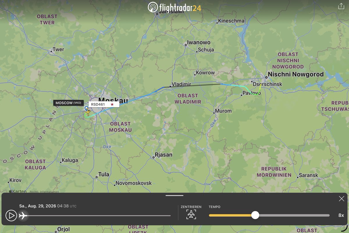 holgidaun's tweet photo. Russia - Special Flight Squadron Tu-214VIP RA-64521 #14FC09 als RSD461 Flug von Vnukovo nach Nizhny Novgorod
@thereccelizard @Borrowed7Time @IntelNightOWL https://t.co/IIKjHzPWmy