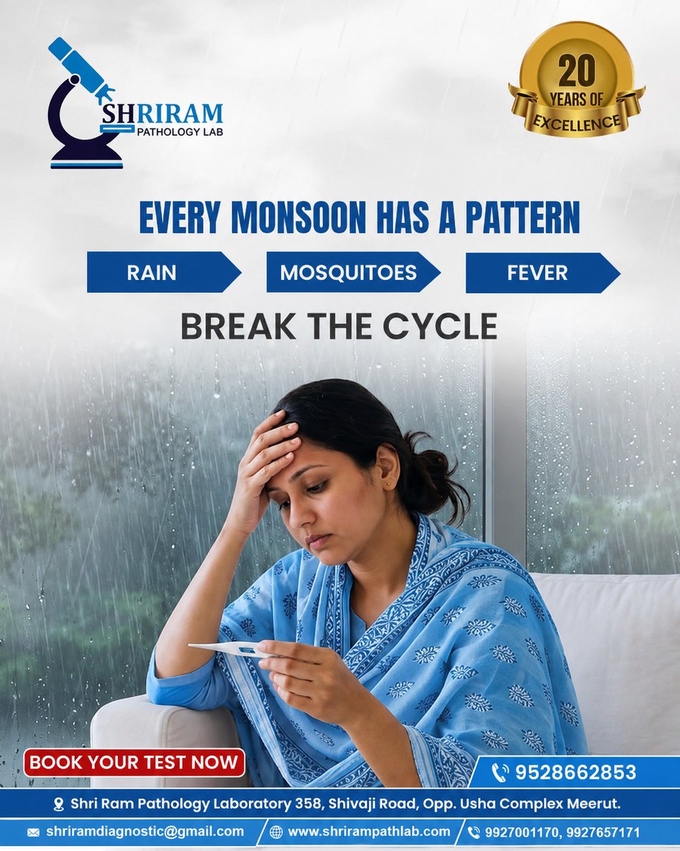 Shrirampatholo1's tweet photo. Monsoon means more mosquitoes and seasonal infections. 🌧️
Don’t ignore fever—get tested on time and stay safe.
#MonsoonHealth #DengueAwareness #MalariaAwareness #FeverTest #shrirampathologylab https://t.co/RMH5fJTcbH