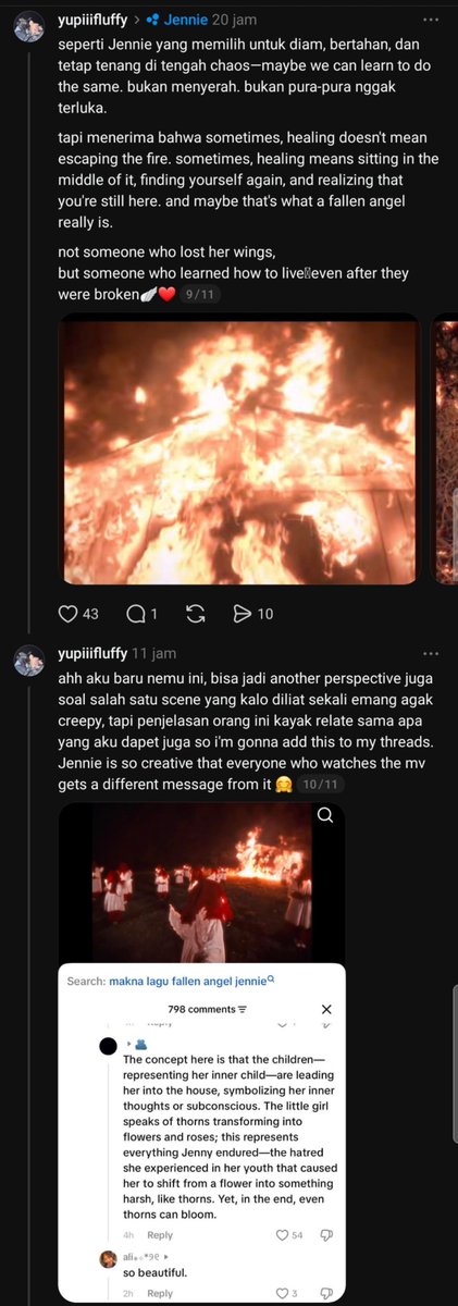 hypebleasy's tweet photo. Kalo mau nyimpulin sesuatu itu lihat dari awal Mv sampai akhir jangan cuma dipotong dibagian yang mendukung narasi lu doang
Contohnya kaya kakak ini, interpretasi dia soal MV Fallen Angel Jennie bener bener detail dari awal video sampai akhir, dan masuk akal https://t.co/3pm9CnlIZL