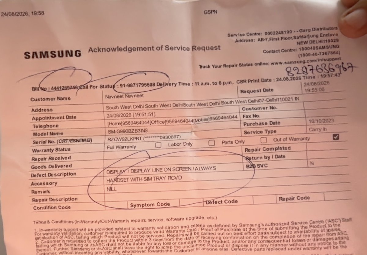 navee9nit's tweet photo. I request senior management to reconsider and provide a fair goodwill resolution.
Model: SM-G990BZB3INS Job Sheet: 4441269746 https://t.co/lltDMJg39y