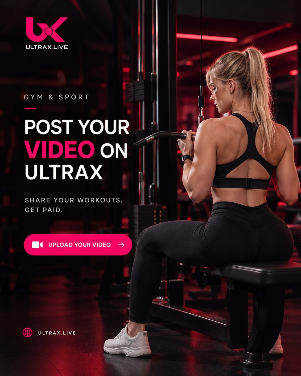 ultrax_live's tweet photo. 🏋️ Turn your workouts into content that https://t.co/SD2QLAwkbI your Gym &amp; Sport videos on https://t.co/MRBPvAplnr, get seen, grow your audience, and unlock monetization.🌐 https://t.co/MRBPvAplnr#ULTRAX #Gym #Fitness #Workout #SportsCreator #Fitness #Monetization #Shorts https://t.co/kOWa8Ocx5Z