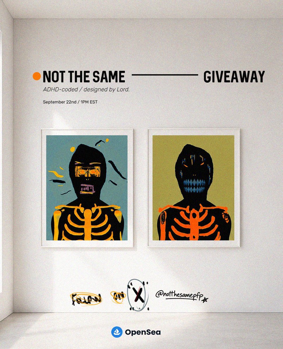 whoslord's tweet photo. GM 💛

— GIVEAWAY ALERT 🔥

Giving away 2 handmade pieces from the collection. Somehow they already feel rare af to me lol! 

to enter:
— follow @notthesamepfp 
— drop your wallet &amp; tag 1 friend 💛

Giveaway ends on drop day. STAY TUNEDZ!!! https://t.co/ThY0Edx34o