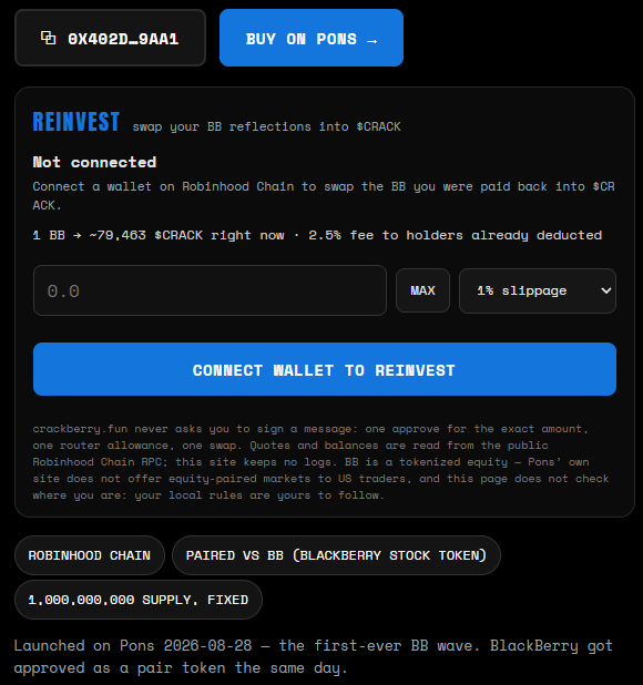 CrackberryPONS's tweet photo. added a reinvest your $BB into more $CRACK for you feening mfers who want more https://t.co/JSfqa5lfll