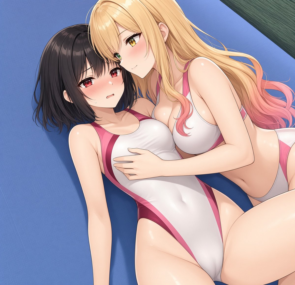 W_aiARcHIVE's tweet photo. #NSFW #Hentai #Yuri #Lesbian #AnimeGirl #AIArt #LewdAnime #Swimsuit #OnePiece #BlondeHair #BlackHair #Heterochromia #RedEyes #Petite #OriginalCharacter #Leaf #Dina #Ecchi #Waifu #DigitalArt https://t.co/Zxrr8KMCW2