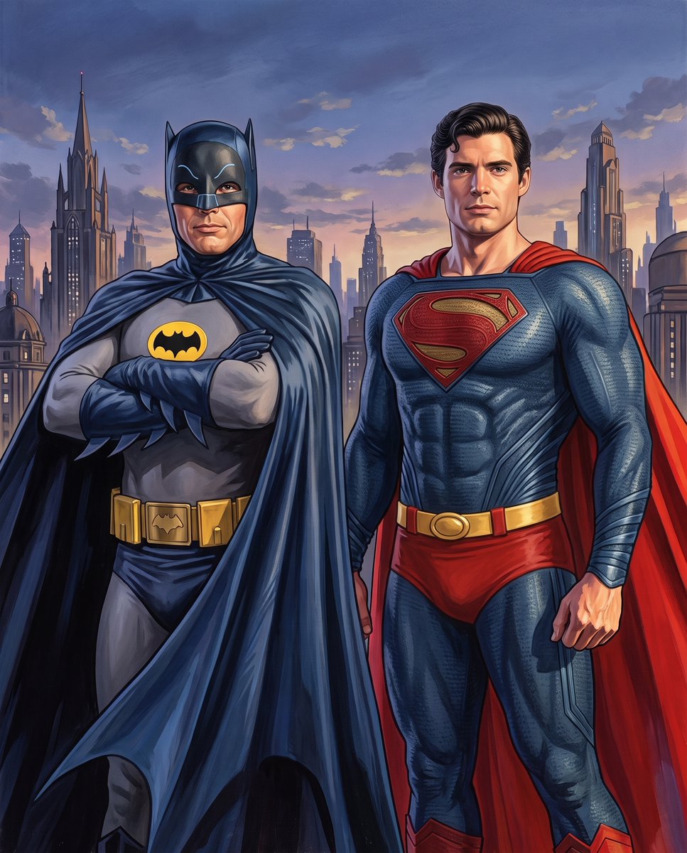 JB_Studios23's tweet photo. Batman and Superman - Adam West and David Corenswet https://t.co/6m6BqbVghD