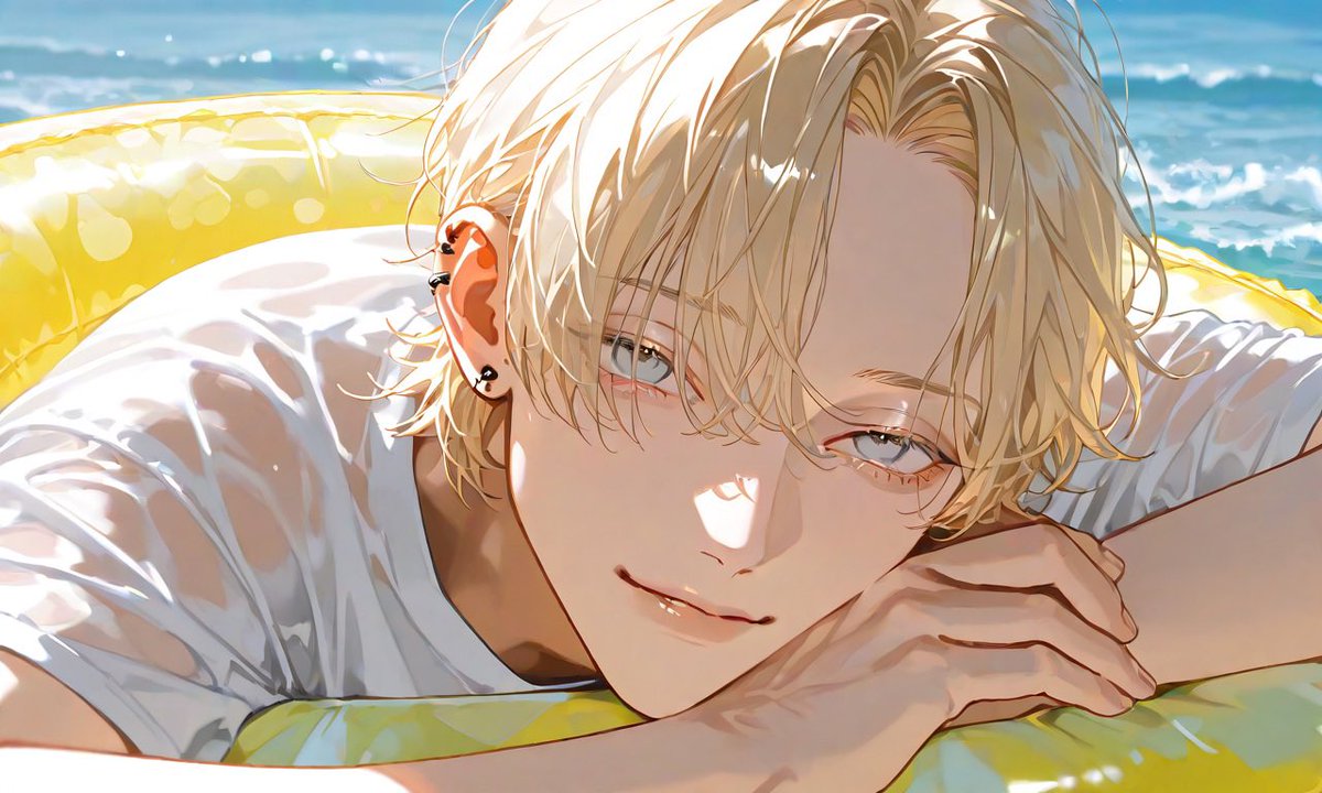 _moonight2AM's tweet photo. #四飼AIイラスト

{{user}} < 夏、満喫した？

😐「お前こそ後悔はないか」
😏「来年も俺と海行こうね、二人きりで」
☺️「水着姿、次は独り占めさせてね？」
😒「まぁ、お前が居たし…それで充分だろ」 https://t.co/g0wOGkqJ9R
