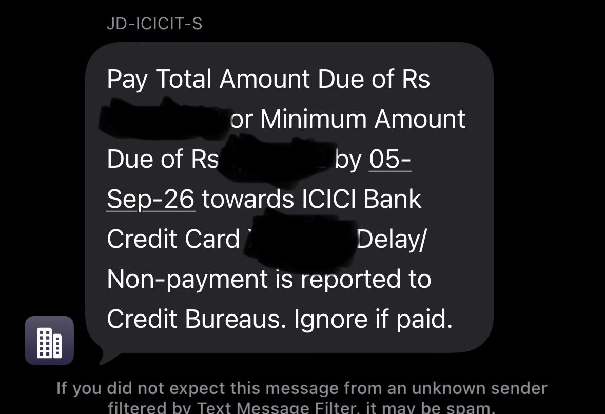 adityamooley's tweet photo. Dear @ICICIBank_Care why so arrogance in your messages? Forget about “Please”, overall tone of the message is literally threatening. And it’s not that I am a defaulter. Do you think you are doing any favour to your customers by giving them credit cards! https://t.co/Tket9JhWIY