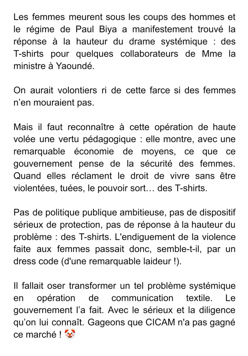 Reasonabl_Doubt's tweet photo. La ministre à l'emploi fictif de @PR_Paul_BIYA se moque des femmes camerounaises victimes de violences et ciblées par les crimes des hommes. https://t.co/xLXyAD2Hga