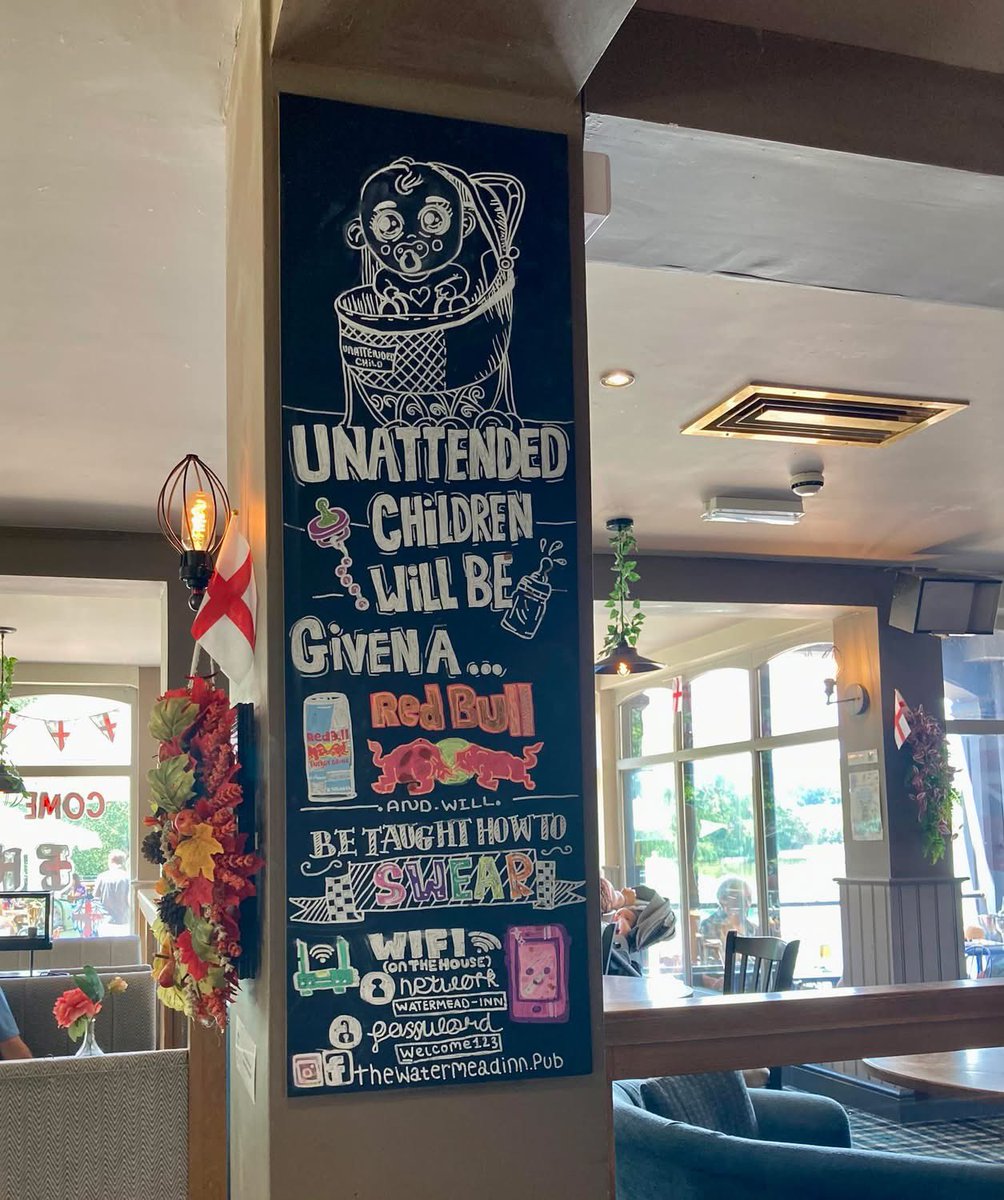 JanesBirdBox's tweet photo. @DailyPicTheme2 Pesky kids in pubs take note! #Sign 

#DailyPictureTheme https://t.co/NXuTPpfjmq