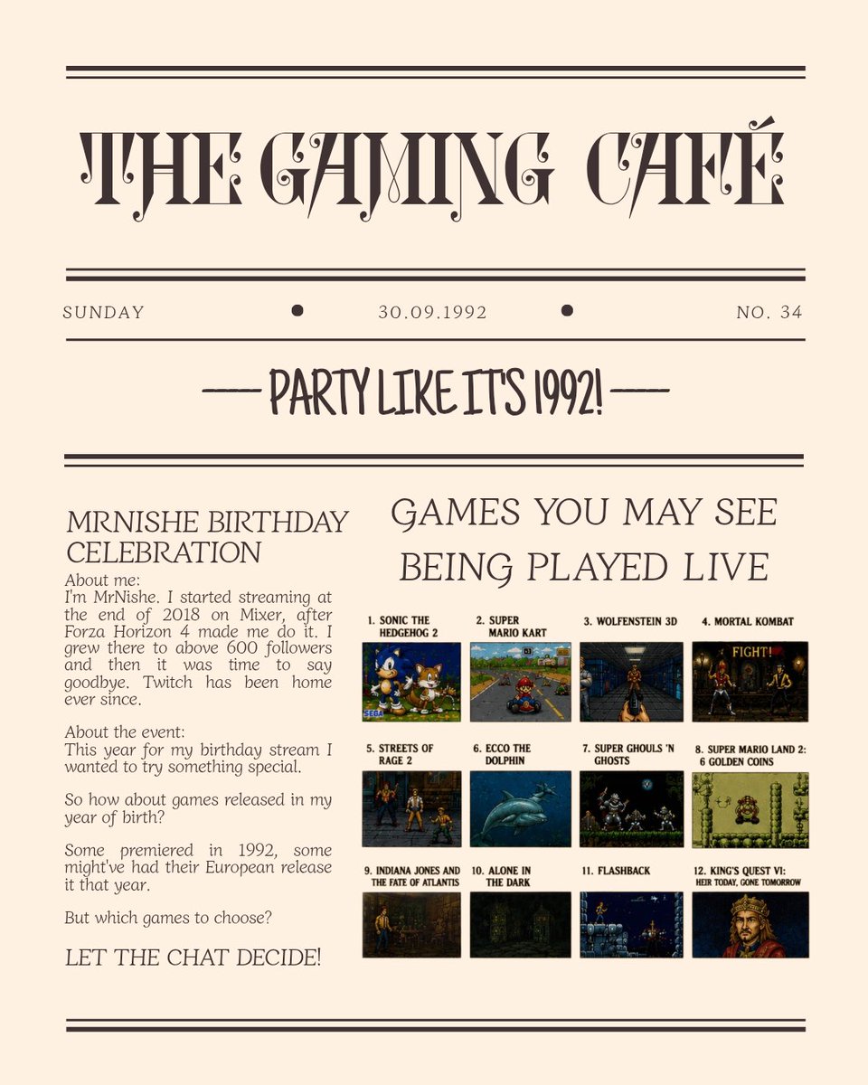 MrNishe's tweet photo. The stream most likely will happen today as tomorrow may be too hot for such shenanigans. 

Join me for the party like it's 1992! 

https://t.co/9lMCb3Dl1X 

#TwitchCelebration #Birthday #BirthdayStream #VarietyStreamer #TwitchStreamer https://t.co/NGVDA4kF05