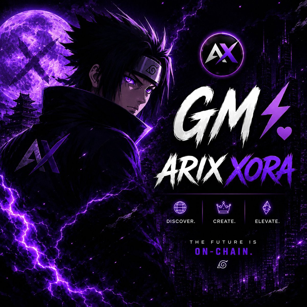 arix3xora's tweet photo. GM ⚡️💜
Discover. Create. Elevate.
Let’s build the future on-chain. 🌐
#GM #Web3 https://t.co/EcunJH4en7