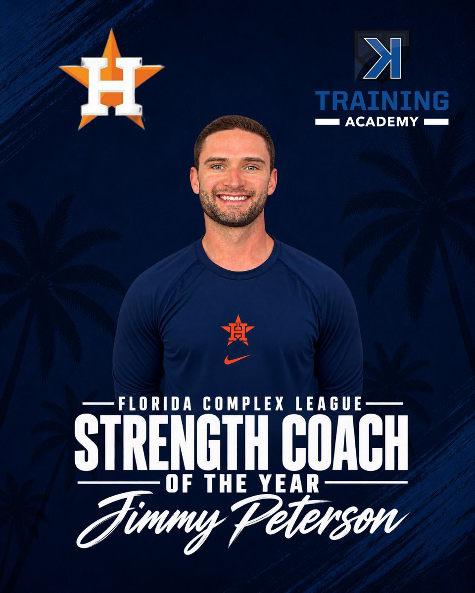 CoachKsAcademy's tweet photo. Jimmy Peterson Named FCL SnC Coach of the Year!

Former #KsCoach Jimmy P Was hired by the Houston Astros this winter and is wasting no time making waves!

After the Stros won the Florida Complex League 🏆 behind Manager Vince Blue (former Tigers teammate of Coach K), Jimmy P and his Director were awarded Co SnC Coach of the Year!

Ks is known for our ability to produce incredible athletes... But that's because we have top level coaches!! 

Jimmy P joins fellow KsFam Jason Bell is who used to be Ks Pitching Coach for us before being hired by the Stros and winning so many 💍s they had to put him on the MLB staff last year!

Congrats Jimmy P!

💪😤🤝

#KsFam #WhosNext #KsPro