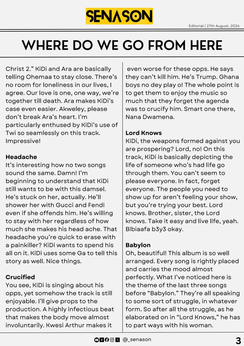 _senason's tweet photo. ✍️🏾: Where Do We Go From Here: @KiDiMusic just dropped the map. 

A review of KiDi’s latest album, #WDWGFH 

Alternatively, you can read via: https://t.co/BMUgXz6fOy https://t.co/Zq1dinVtAb