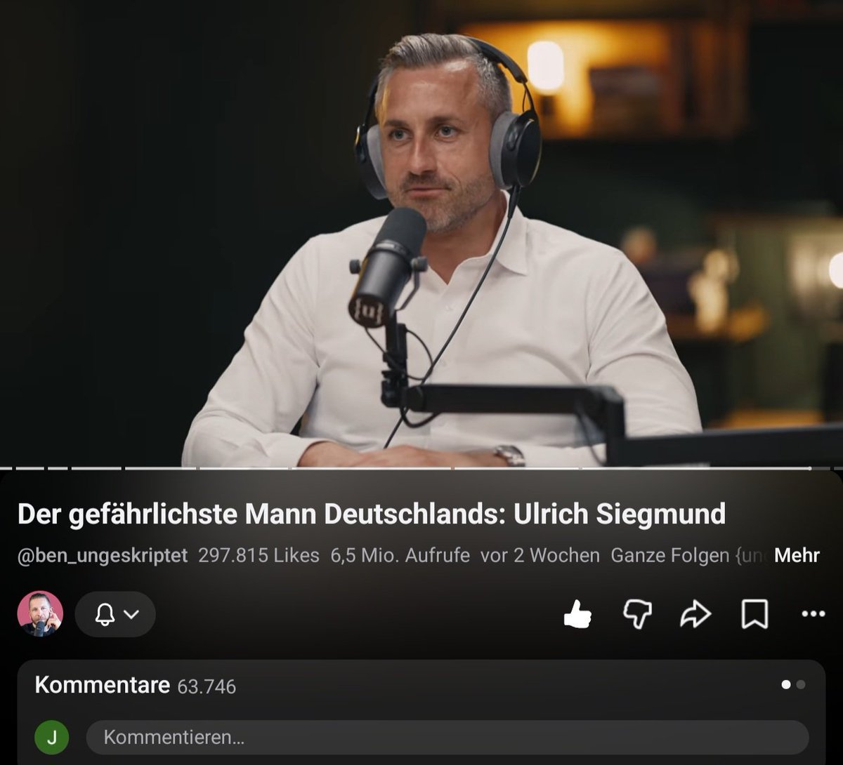 JoergBanz's tweet photo. @MMittermeier Dann vergleiche mal die beiden Podcasts der Politiker,  zwei Wochen nach der Veröffentlichung bei youtube und hör auf mit Deinem hohlen Gesülze😁 https://t.co/hKOBwzceMX