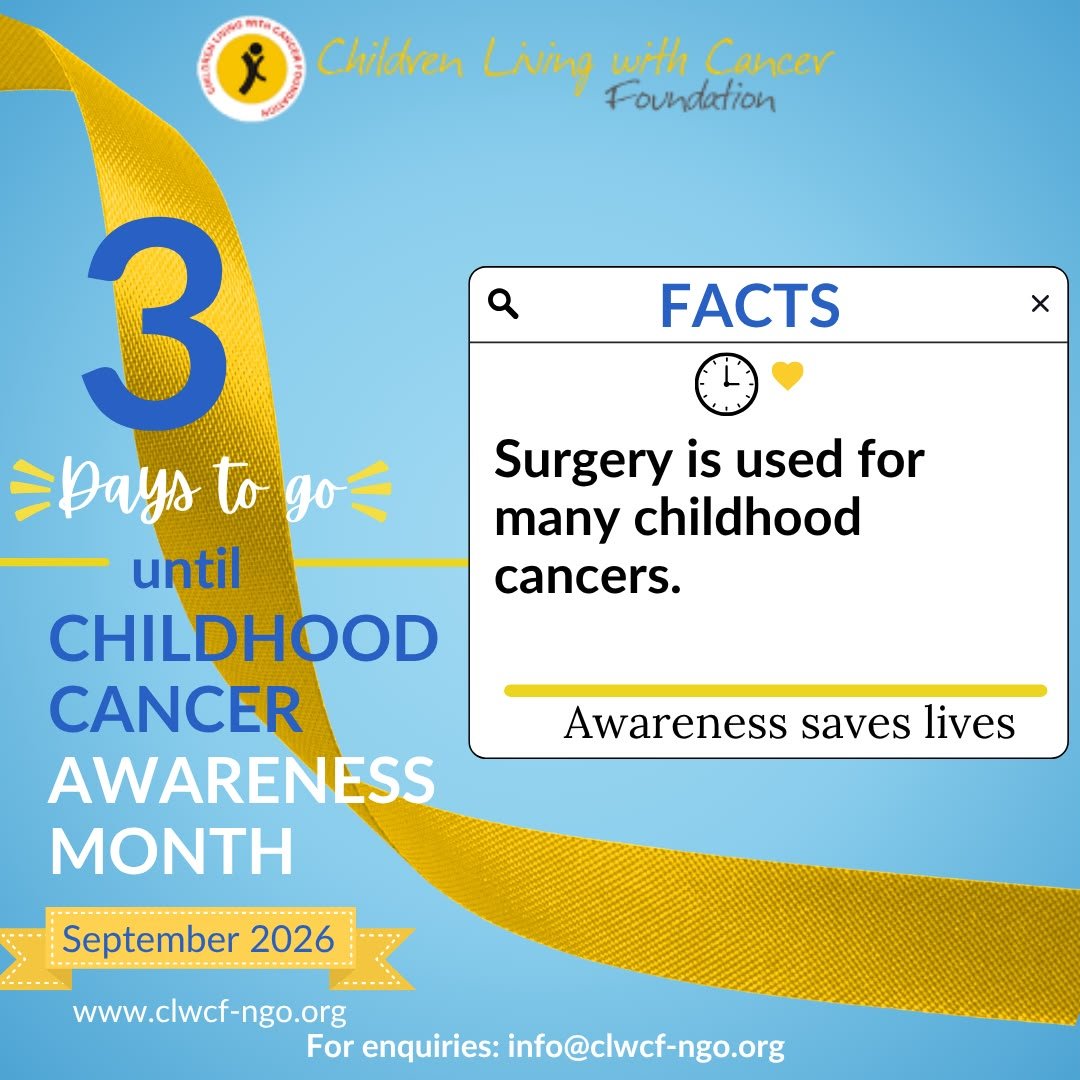 CLWCFNG's tweet photo. 3⏳️📢....

#childhoodcancerawarenessmonth #childhoodcancerawareness #hopeforeverychild #cancer https://t.co/5F6V92OEOy