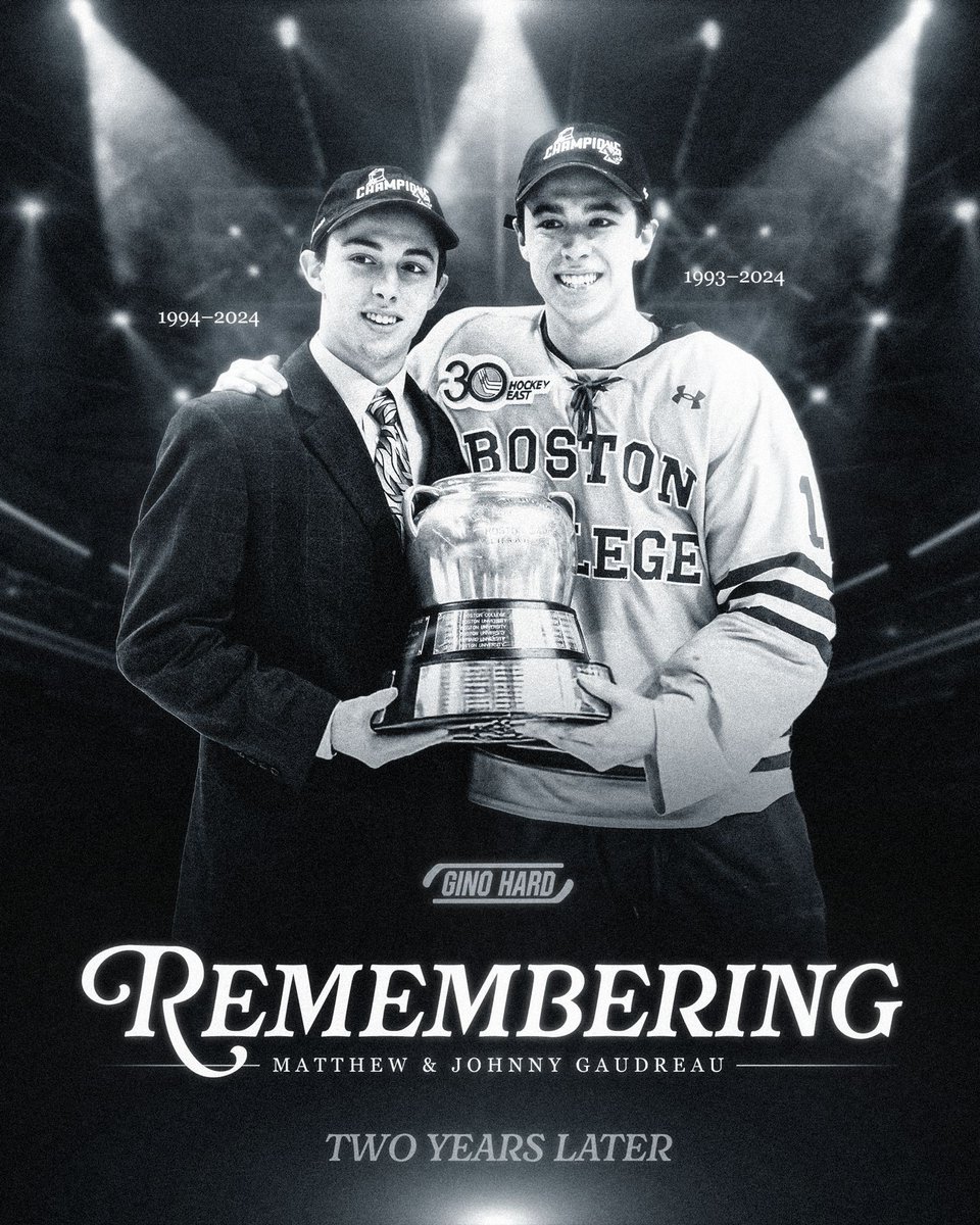 GinoHard_'s tweet photo. Two years ago today, Johnny and Matthew Gaudreau were tragically killed while riding their bikes on the eve of their sister’s wedding.

The impact they had both on and off the ice will never be forgotten ❤️🕊️ https://t.co/443t4L85Vy