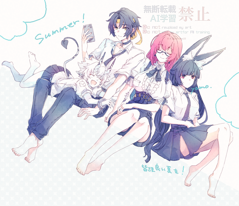yamomo20's tweet photo. リリース初期に描いた絵をみると、私が描きたいものってあんまり変わってなくて、6課が一緒で居る中で二人の信頼があるのが好きなんだなと改めて思う
あと座ってる構図が好き(初期のは課長は一人で無双してたから不在って設定だった) https://t.co/JjYw47CZIJ