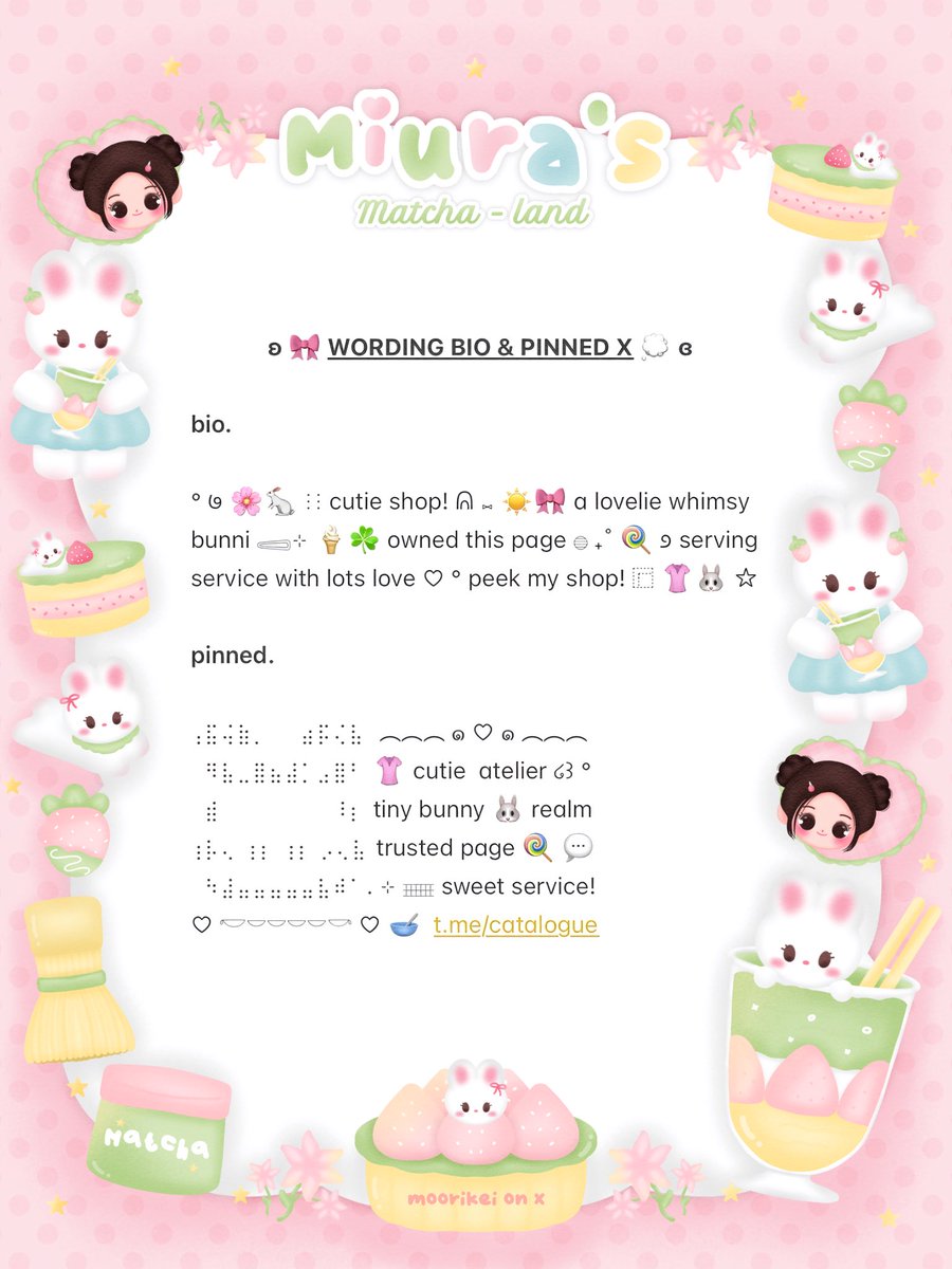 moorikei's tweet photo. ⠀
⠀ ⠀💌  aloo help rt?  thankiu   #bealanja!    🎀

⠀    𓄹 🐰 hillu! miura adaa wording ready stock
⠀    ₊˚ 🪷 bundle ꒰ bio x &amp; pinned x ꒱ 👚 𓈄  ⊹
⠀  ⠀⋮⋮ 👛💬 seharga 9.5OO/ea ⊹ ࣪ ˖ jajan yuuk! 

⠀    ╰─── dm miura untuk order yaa!  ♡  💬 https://t.co/7Y8JXIJN1K