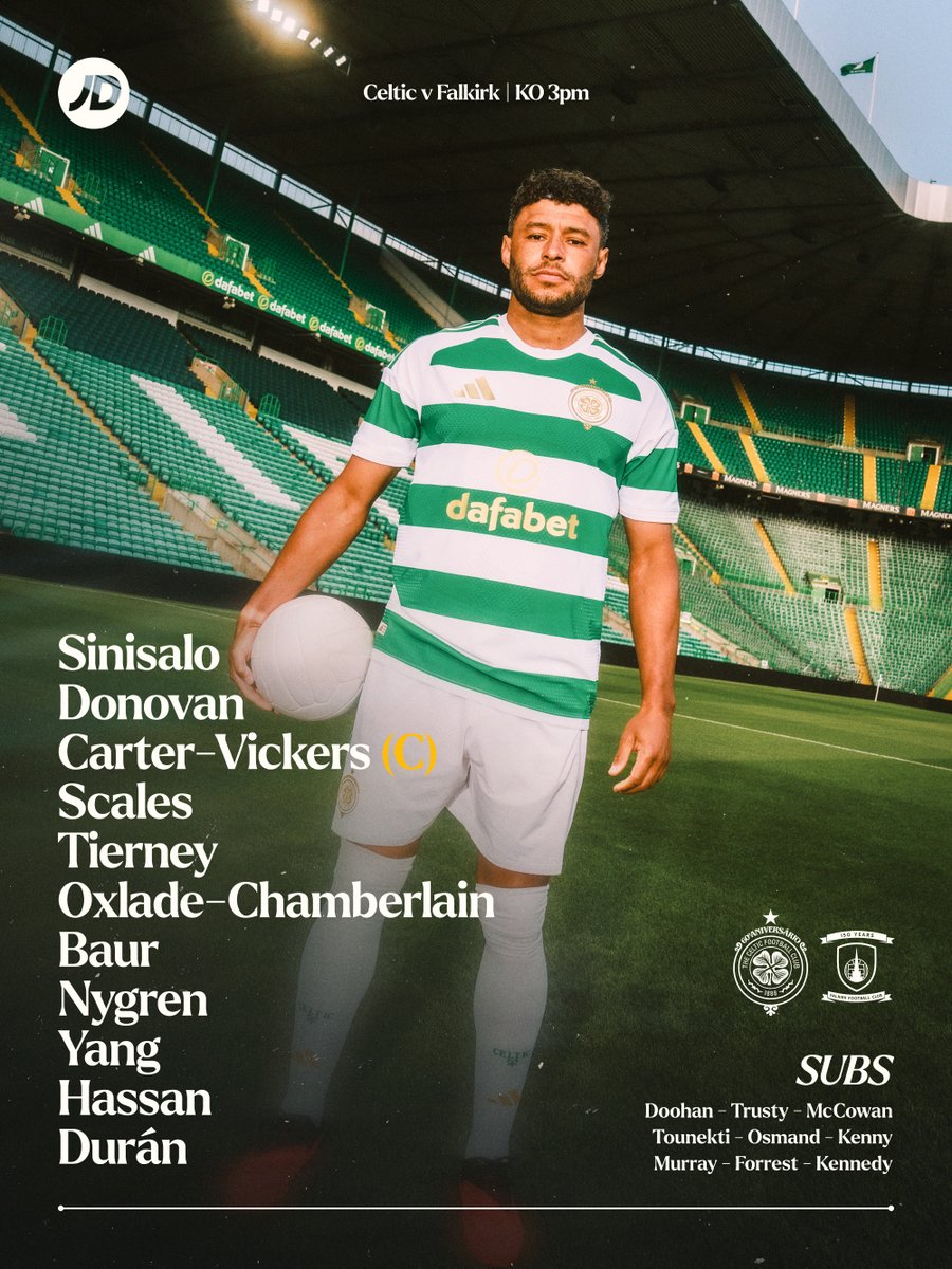 CelticFC's tweet photo. Your Celtic team to face Falkirk at Paradise 📋

#CELFAL | #CelticFC🍀 https://t.co/i1s1445oXE