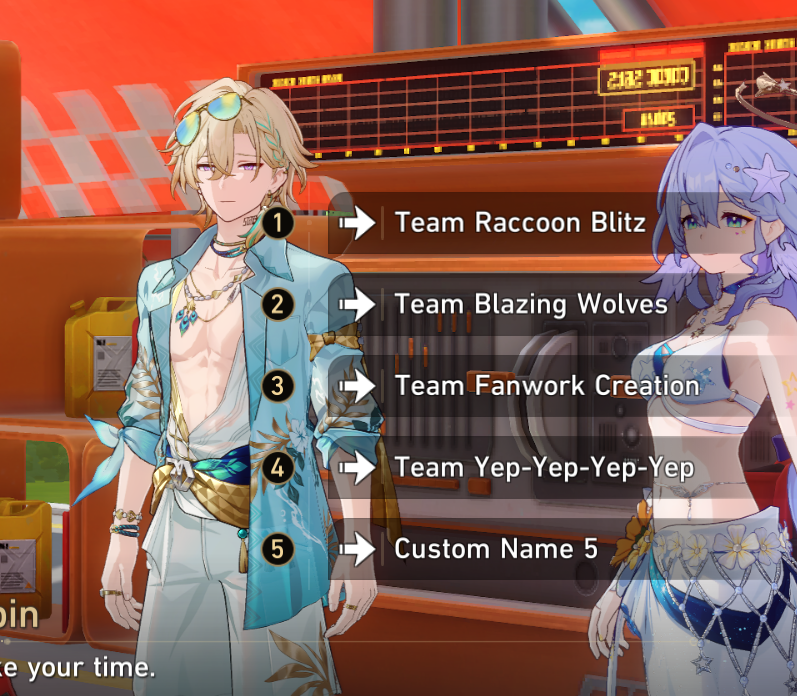 McrmtrScrwgauge's tweet photo. Fun fact: Aventurine's expression changes after you suggest a name. He is only happy at the name "Team Fanwork Creation". https://t.co/dcP4WSyaFS