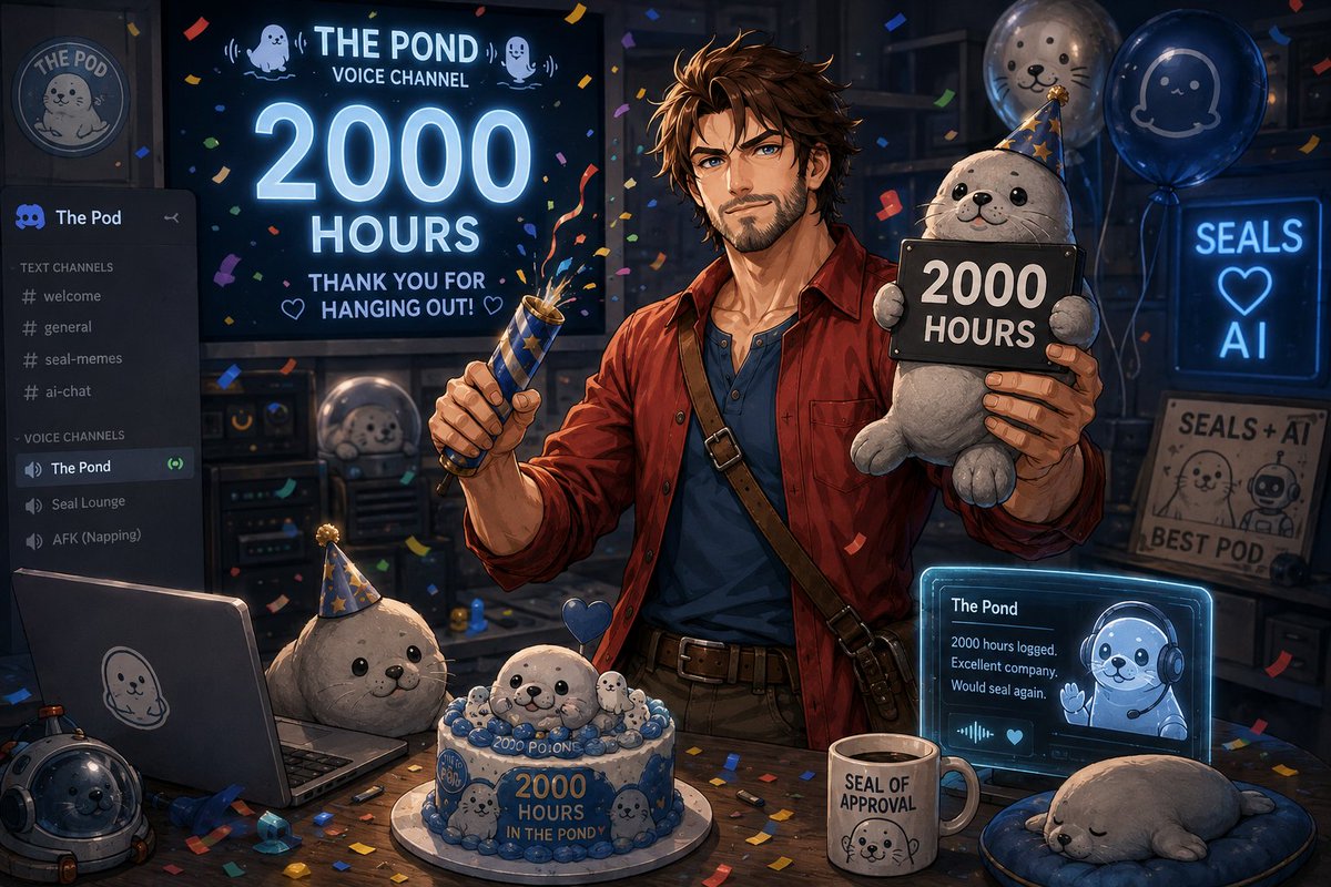 Purrd_'s tweet photo. and with that, 2000 hours of the Pond have past, guess we're only getting started too...

So proud to be a part of this community and to have been given such an amazing opportunity to create cool shit.

Here's to a future of endless possibilities.

#SCU2K #SCUThePod https://t.co/KujB9lOH0H