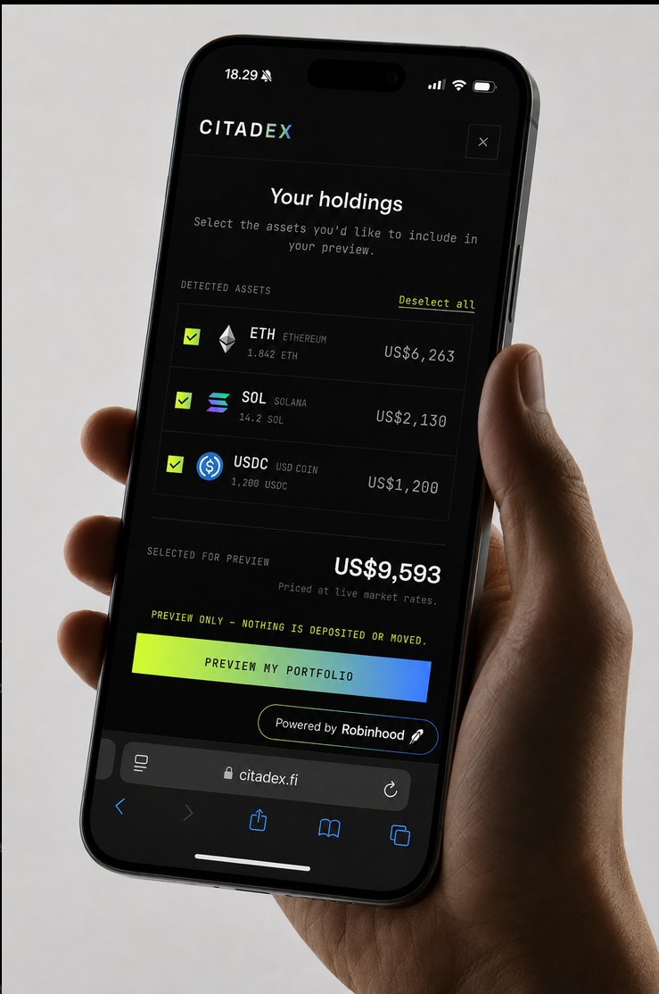 citadexfi's tweet photo. Build your portfolio across global markets.

Select what you hold and preview where your capital can go. https://t.co/BMvUFx9T0y