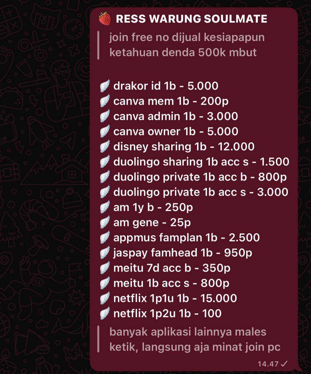 handlesoulmate's tweet photo. @itsmeeecaw AYO SINI JOIN GC RESS KU HARGA MULAI PERAKAN AJA
https://t.co/38f4JgUE7Z https://t.co/ARi2fdm5nG