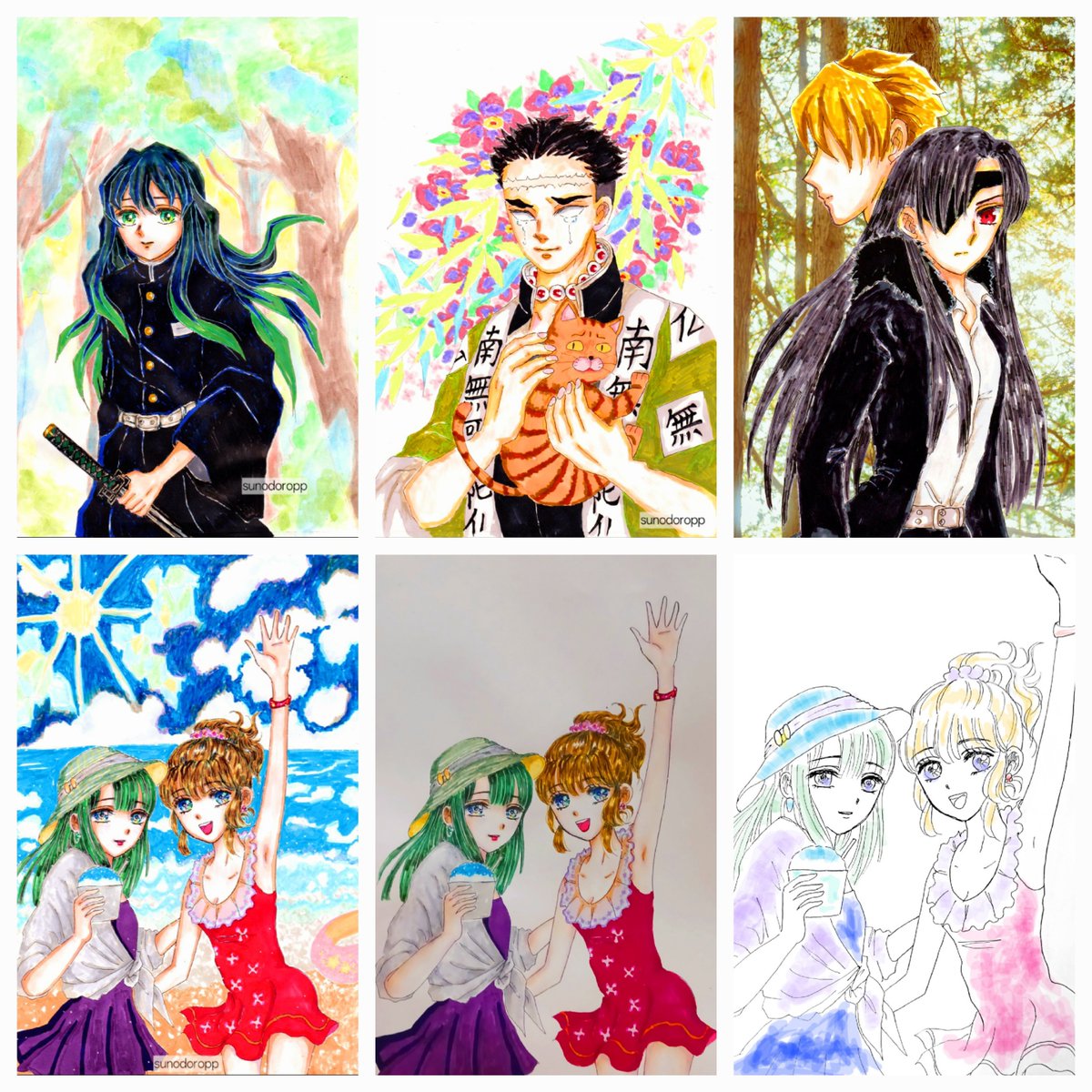 sunodoropp's tweet photo. #今月描いた絵を晒そうㅤ 
見て下さりありがとうございます☺
👹滅BD、黄泉のツガイFA、企画参加OC❤おまけでOC途中🖼️です🤭💦
#みんなで楽しむTwitter展覧会 https://t.co/f2CC3Aj06V