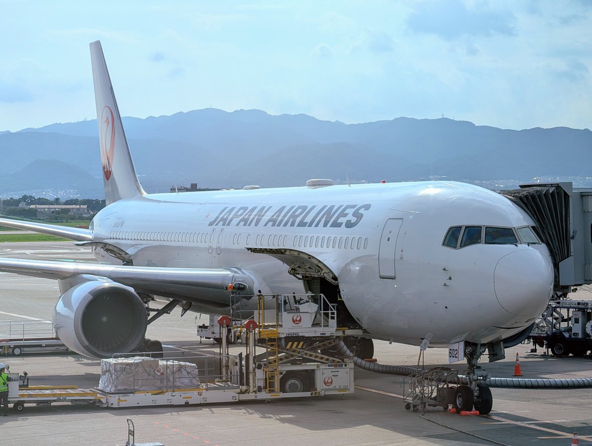 SHIOKAZE8600's tweet photo. 帰りもJALで！B767-300ERの2号機で
ユニバ貸切を楽しませてもらったので、新幹線より高かったけどJALで往復させてもらって。
楽しかったけどさすがに疲れたな笑 https://t.co/bIhJ0BYldy