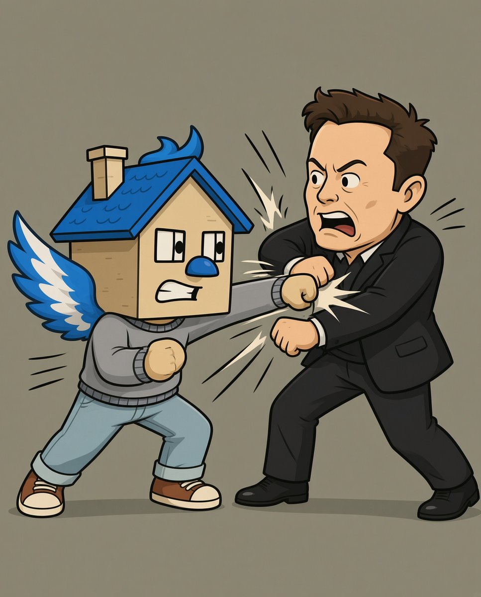 Chilldev69's tweet photo. Birdhouse vs musk will be generational https://t.co/PhYUdxqzZy