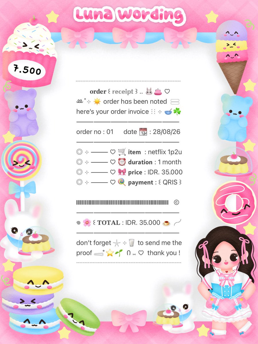 sereenitte's tweet photo. ⟡ help rt? thank you ˚ 👛🌱 

𓈄᳸  🐰🎀 ⟡ ꒰ 𝗻𝗼𝗺 𝗻𝗼𝗺 !  .. 🥣 ♡⃝ ⊹ hello cutie! luna brings 🍭☀️ യ ready stock ☘️ 𖦹 payment receipt wording! 𓈃 🌸 IDR ꒰ 7.500 ꒱ only! ⭐️ peek ALT 💭 for detail ♡ grab yours ⊹ 🍰 ꔛ

♡ ⊹ ꒰ #bealanja ꒱ https://t.co/enKQKj2QiQ