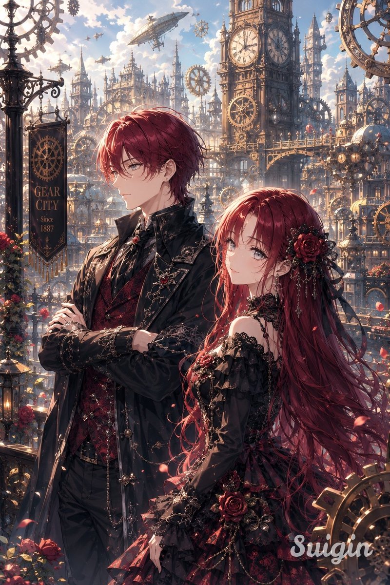yu_suigin's tweet photo. 『薔薇と歯車の街』

#AIart #AIイラスト https://t.co/YMV1Z6af7R