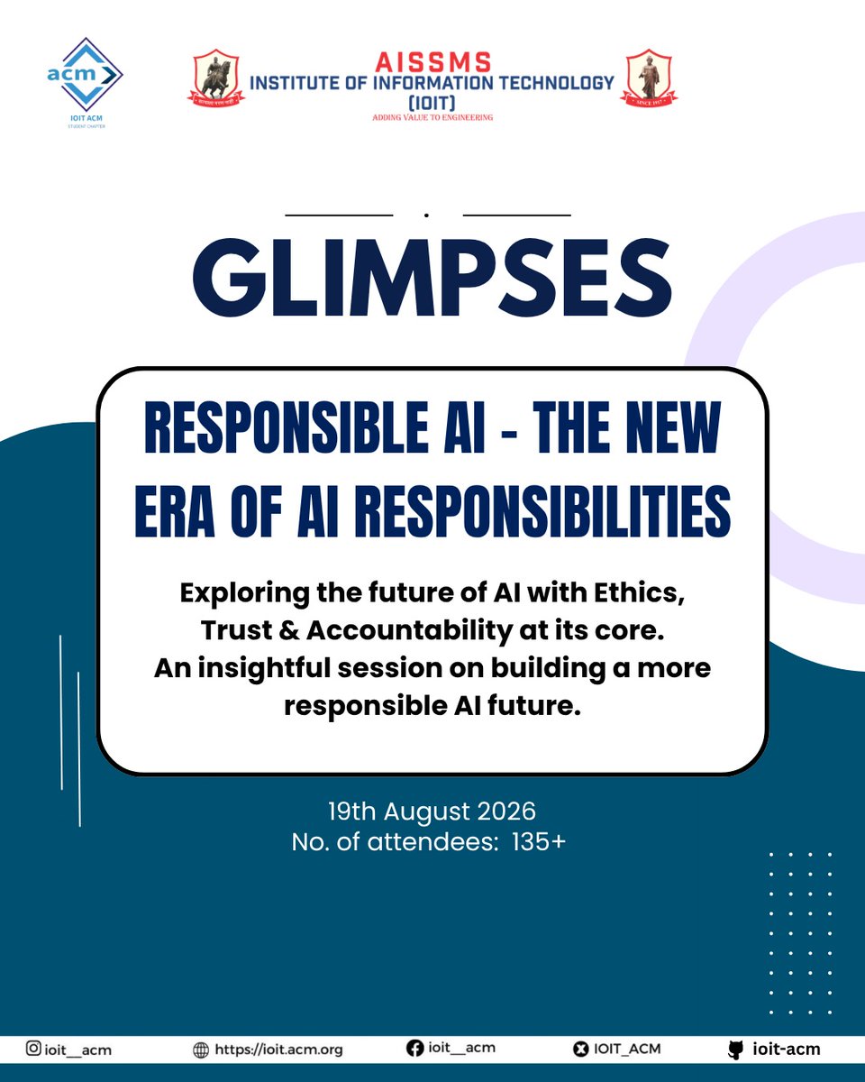 IOIT_ACM's tweet photo. The session by IOIT ACM Student chapter explored ethics, trust, and accountability in AI, encouraging students to understand the importance of developing and using AI responsibly. 🌐🤖 #ACMIndia #AI #AIEthics https://t.co/zWBPxMLeQc
