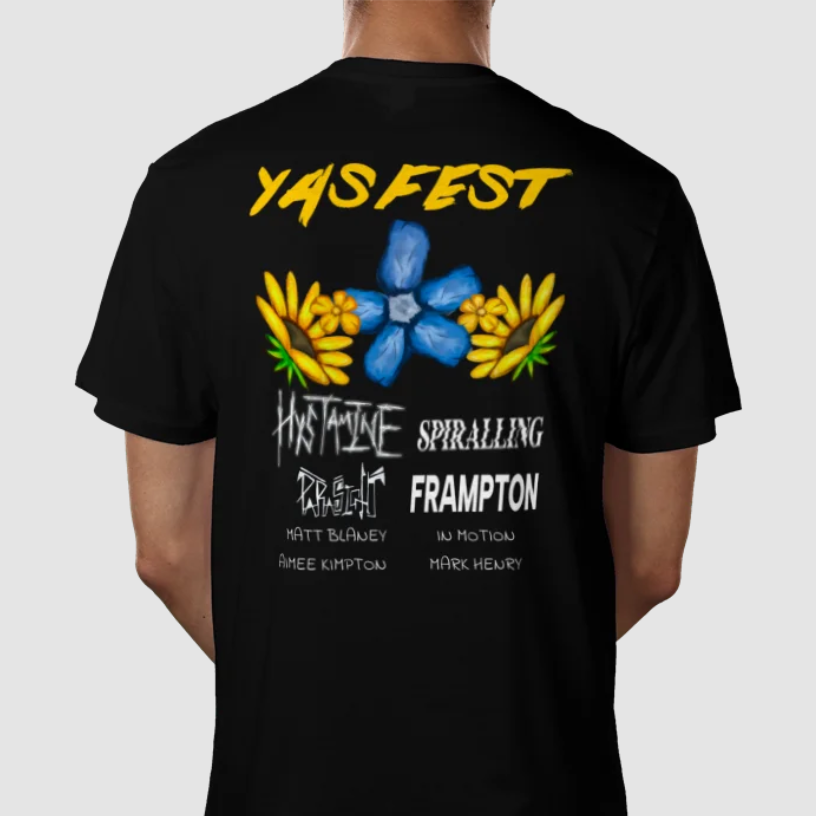 YasMFoundation's tweet photo. 👉Pre-order our exclusive, limited-edition Yasfest 2026 t-shirt! 🎉

Order by the 9th of September to collect at Yasfest: https://t.co/wE3t33h2TM https://t.co/cX0MSS9P7S